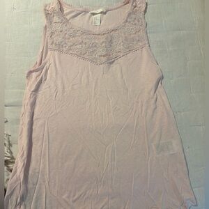 H&M Pink Tank Top with Lace Detail